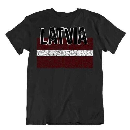 Áo thun cờ thời trang Latvia Áo thun lưu niệm quốc gia Logo
