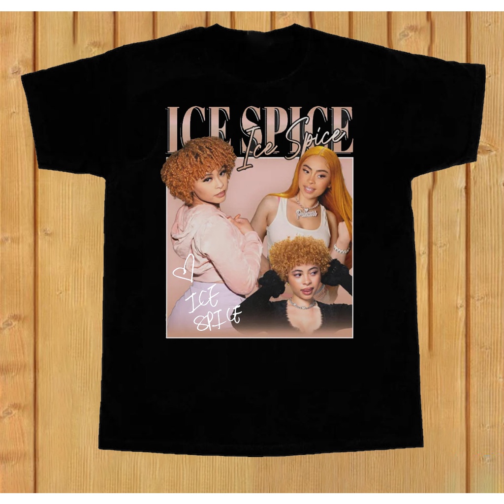 2025 bánh quế cho bạn bè Ice Spice Tour Signature Black Tee Unisex Áo thun xs-3xl