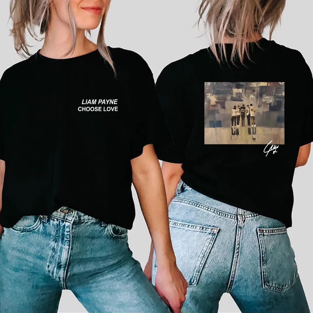 2025 waffle Cho Bạn Bè Liam Payne Chọn Tình Yêu 2 Bên Áo Thun Vintage Vintage Liam Payne Tribute xs-
