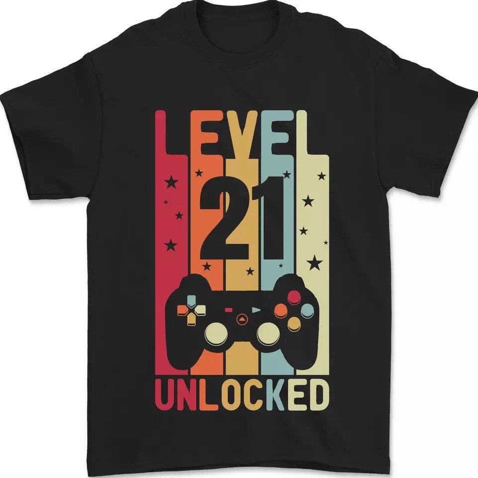Áo thun nam chơi game 21 tuổi Level Up