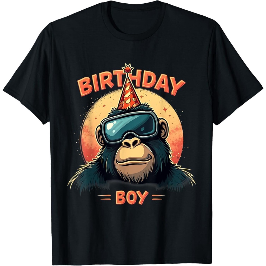 Gorilla Đồ trang trí sinh nhật Monkey Tag Vr Gamer cho áo thun Unisex Áo thun