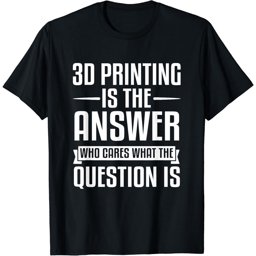 In 3D là câu trả lời. Áo thun câu hỏi là gì