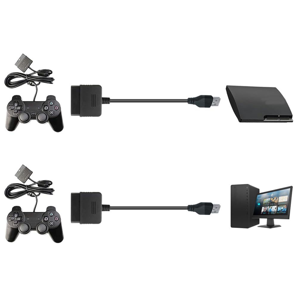 1 Bộ Chuyển Đổi USB Cáp Đen 15cm Cho PS2 Game Pad Bộ Điều Khiển Cho PS3 PC