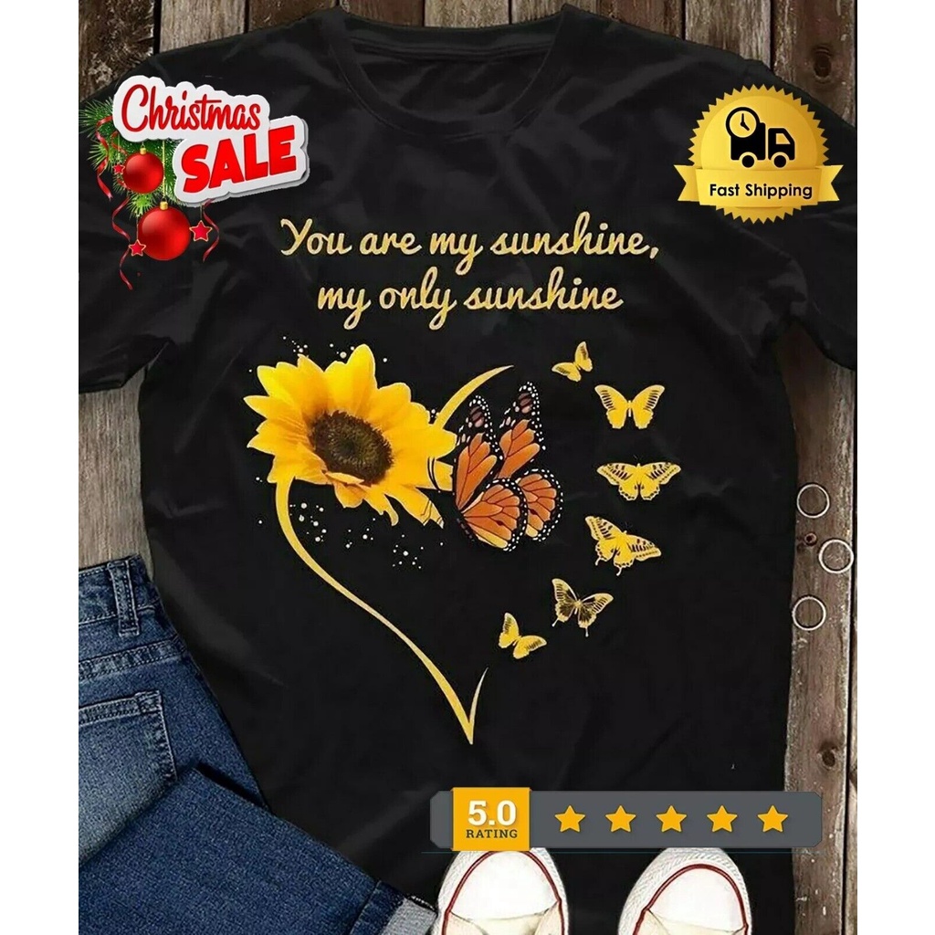 Áo thun bướm hướng dương You Are My Sunshine