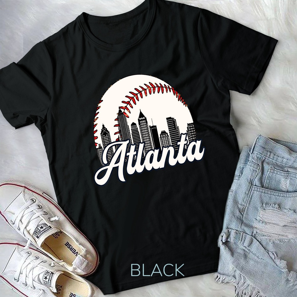Atlanta Bóng Chày Skyline Atlanta Cityscape Áo Thun Unisex