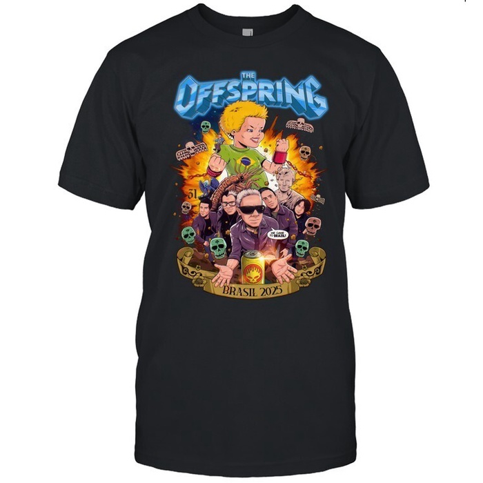 Áo thun Cotton Offspring Brasil Tour 2025 dành cho nam