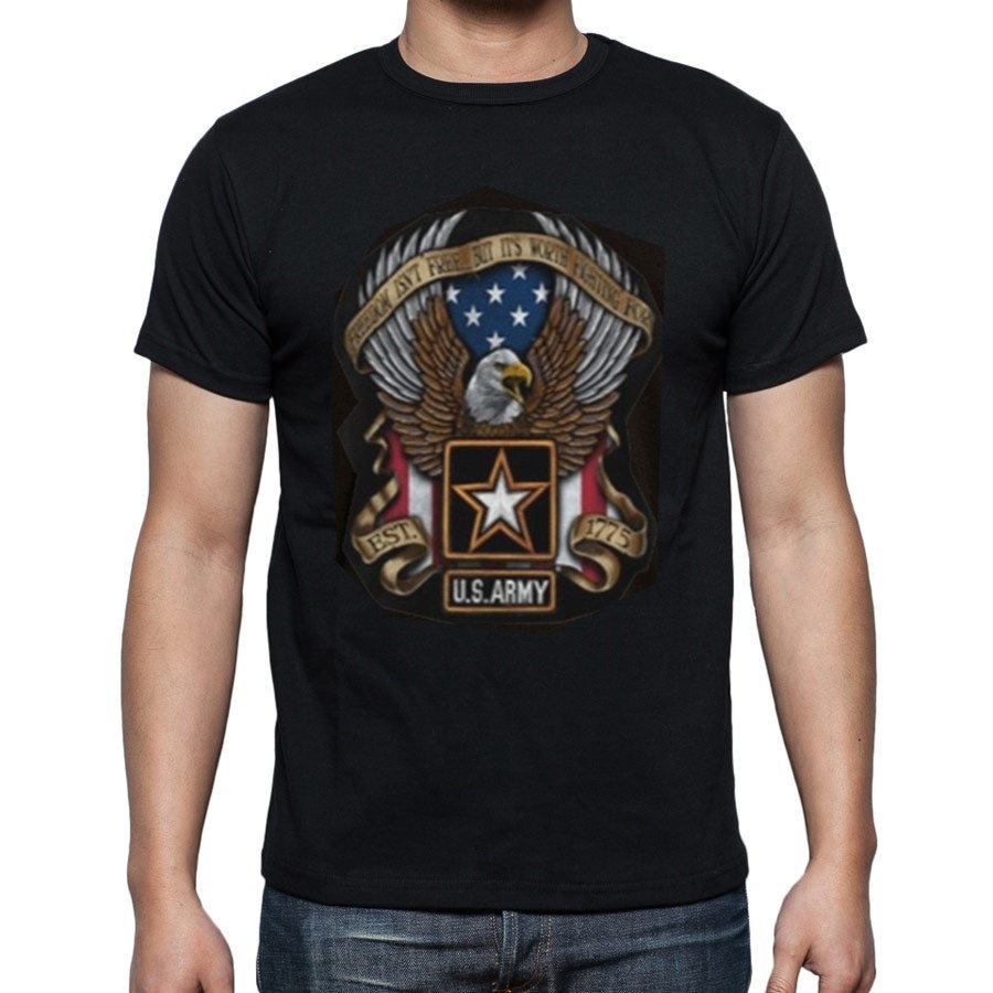 USA Army Freedom isn 't Free Screaming Eagle Áo thun Tee áo thun mới