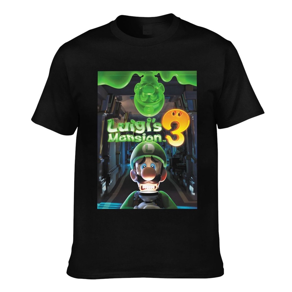 Cotton cao cấp Luigi 'S Mansion 3 Luigi Poster Áo thun chất lượng tốt cho nam giới