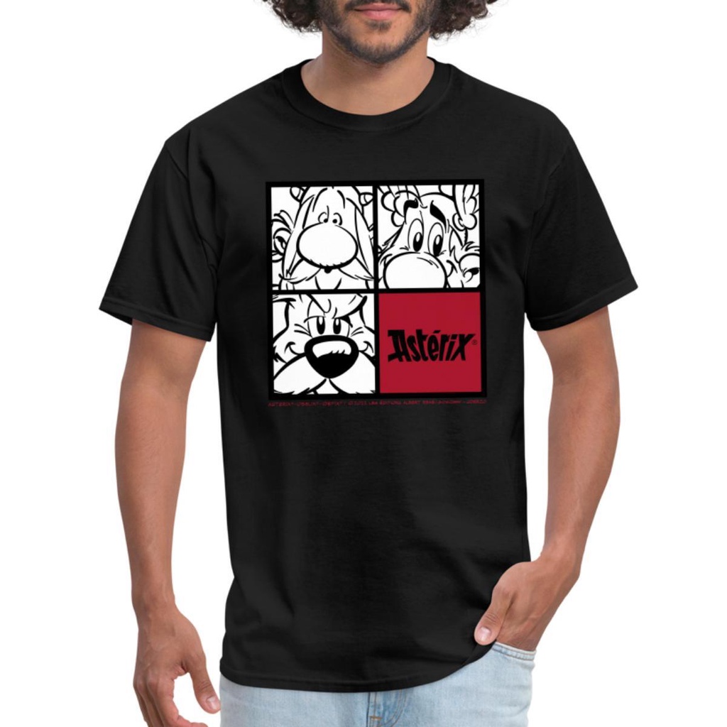 Áo thun nam chân dung Asterix & Obelix & Dogmatix