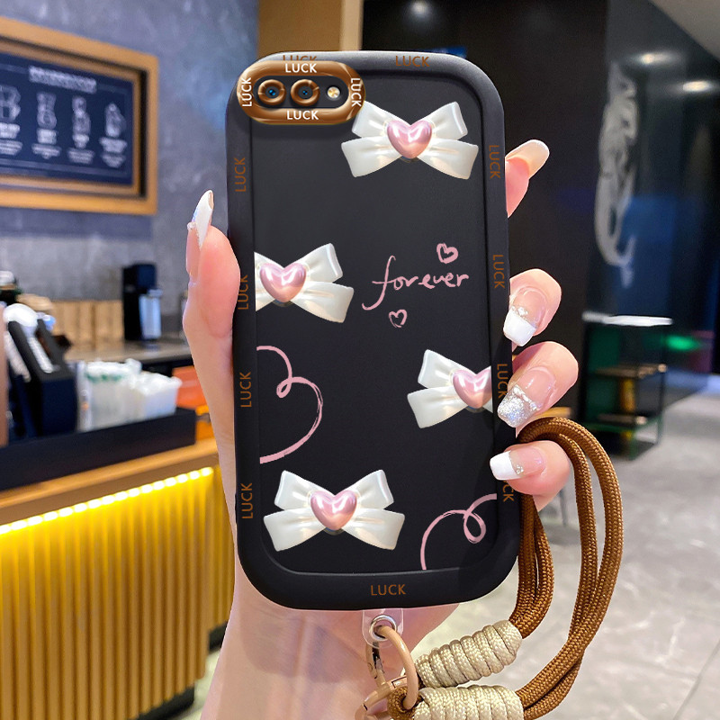 Ốp Lưng Realme C2 C2s OPPO A1K Case Bowknot nhỏ Với Lanyard