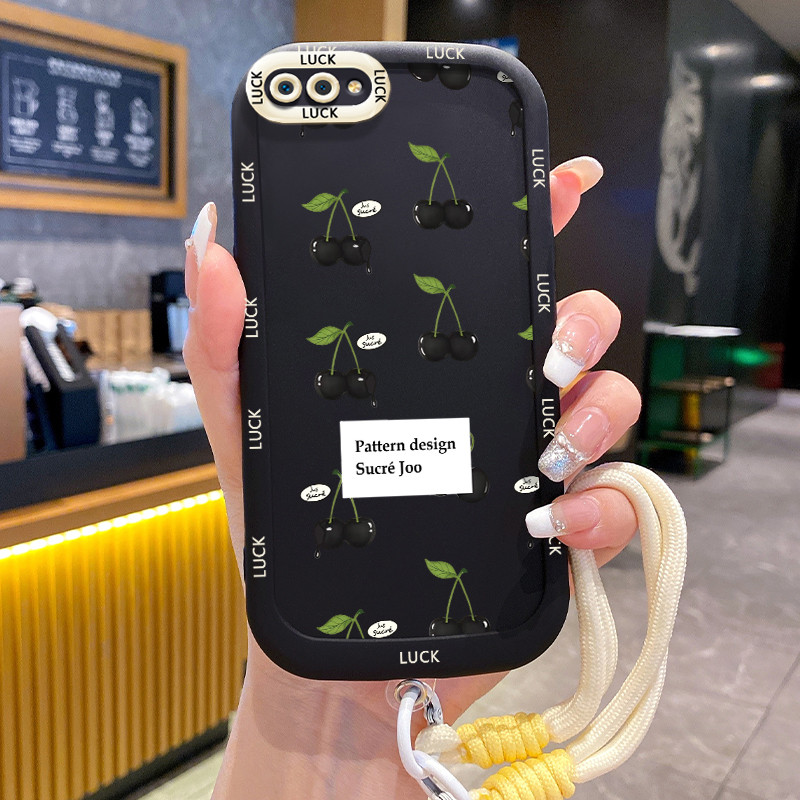 Ốp Lưng Realme C2 C2s OPPO A1K Case Cherry nhỏ Với Lanyard