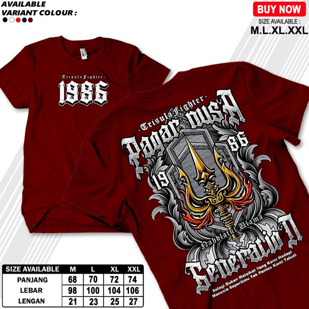 Áo thun Pagar Nusa Trisula Fighter 1986 Generation Áo thun Jersey