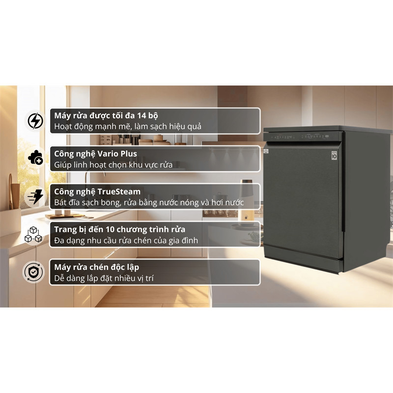 Máy rửa chén độc lập LG LDT14BLA4 2024 - HÀN QUỐC