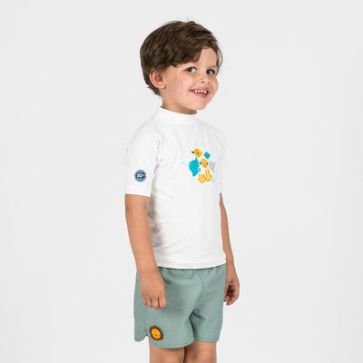 Áo thun bơi lội trẻ em ngắn tay chống tia UV DECATHLON Họa tiết cá mã 8919906