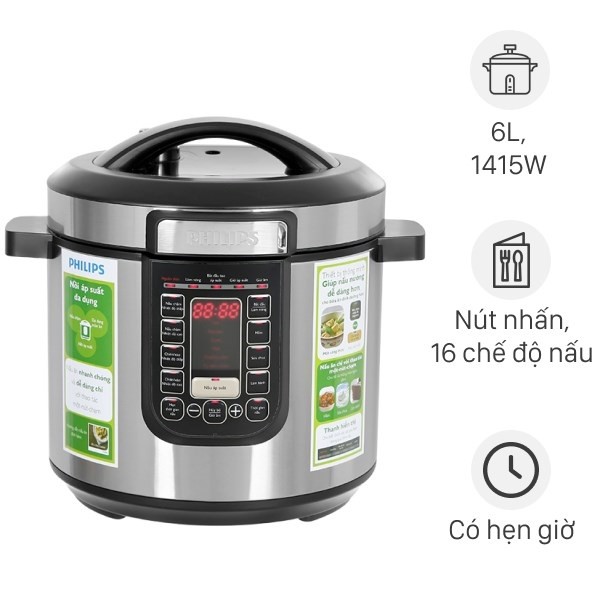 Nồi áp suất điện Philips HD2237/66 6 lít 1415W Điện Máy KHO RẺ