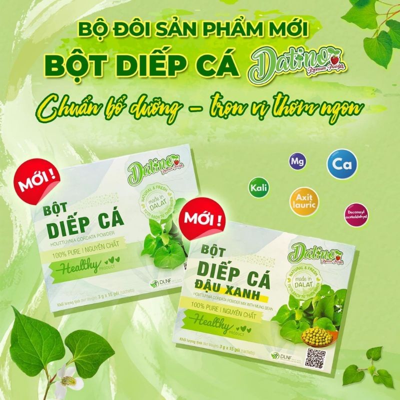 [FAMAX] Bột Diếp Cá nguyên chất Datino hộp 3g x 15 gói