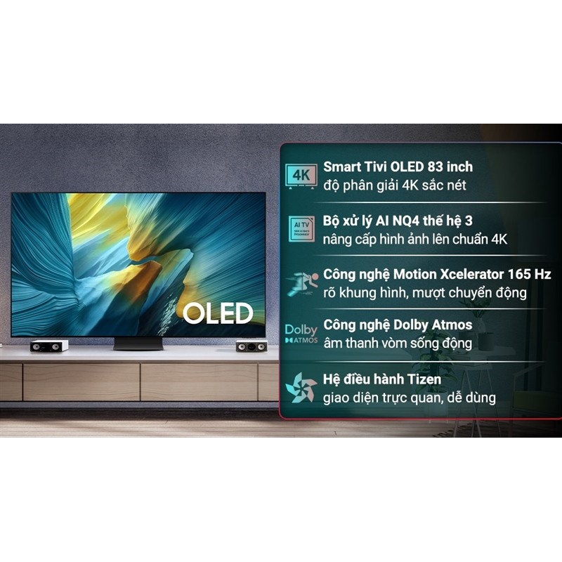 Smart Tivi OLED Samsung AI 4K 83 inch QA83S95F 2025 - Việt Nam (Tặng bếp từ)