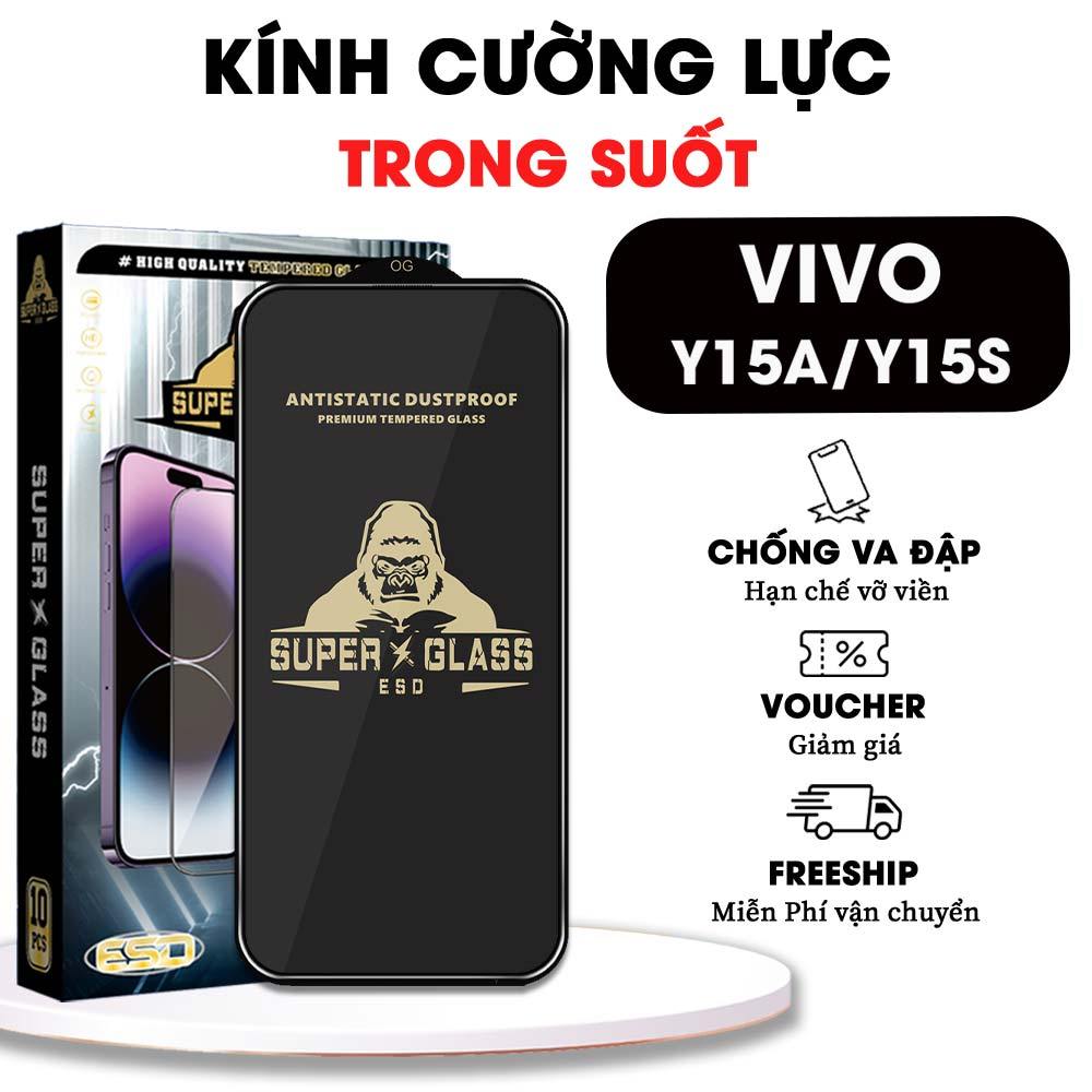 Kính cường lực Vivo Y15s / Y15a full màn, bảo vệ màn hình điện thoại