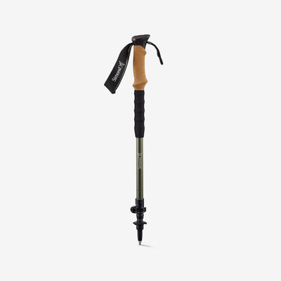 Gậy leo núi dã ngoại với tay cầm bằng nút bần DECATHLON MT500 đen/cam mã 8969228