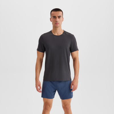 Áo thun chạy bộ nam khô nhanh, thoáng khí, chống tia UV DECATHLON Run Dry 500 xám đen mã 8942121