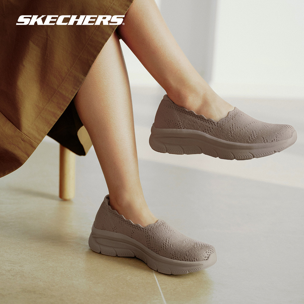 Skechers Comfort Giày thể thao nữ Tăng chiều cao, thoải mái, dễ xỏ giày Giày nữ một dây cài- 159565-