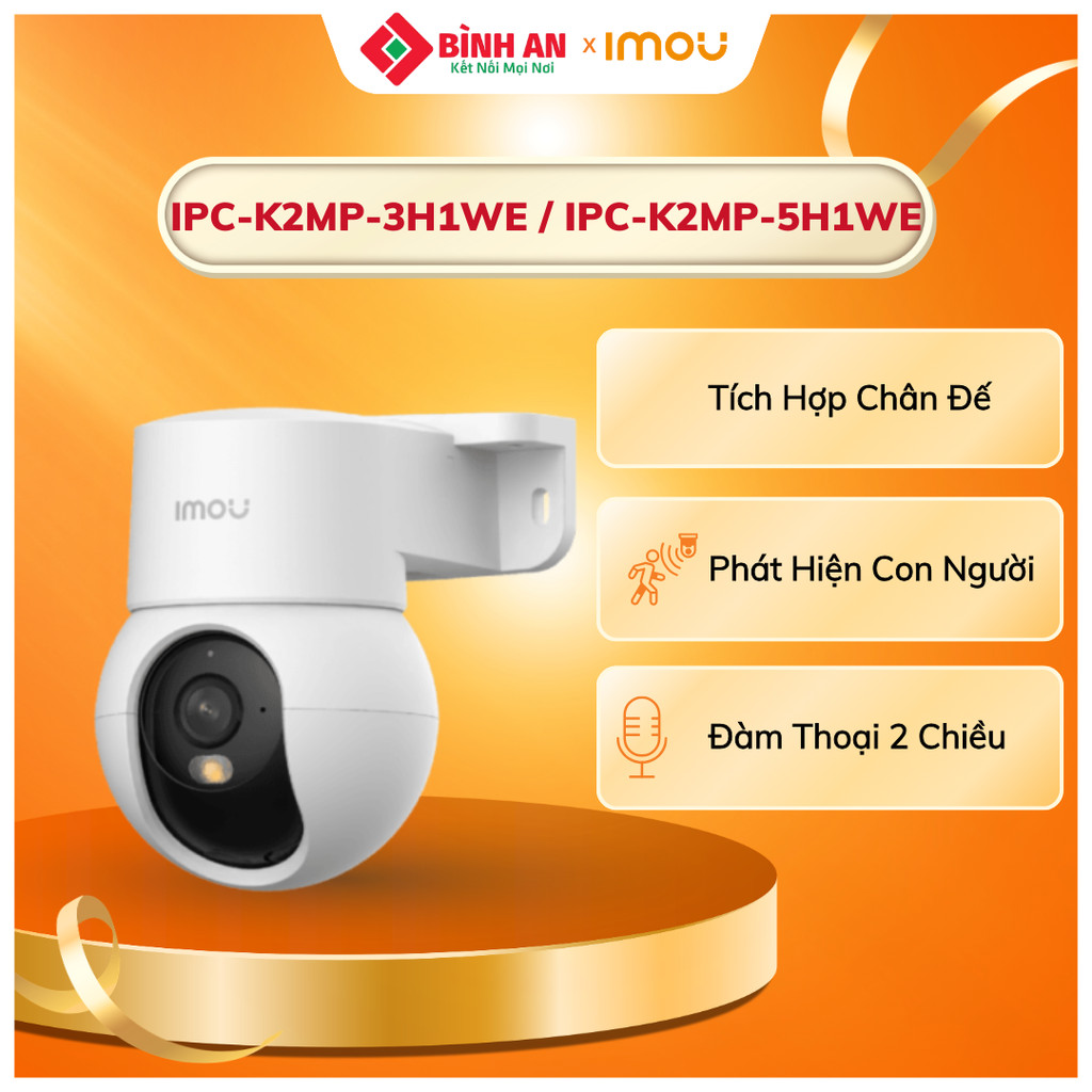 Camera IMOU trong nhà IPC-K2MP-3H1WE, tích hợp chân đế gắn tường, đàm thoại 2 chiều