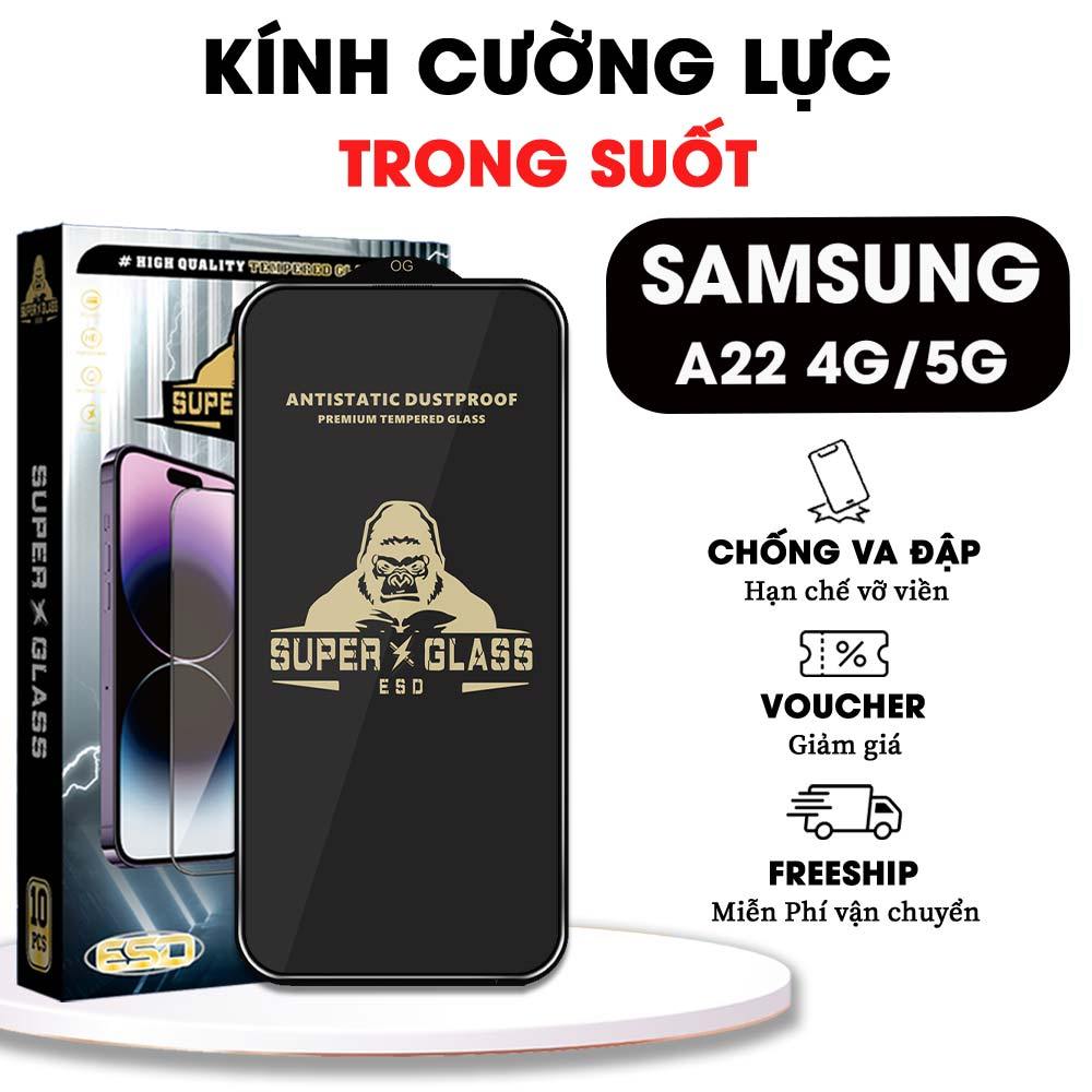 Kính cường lực Samsung A22 4G / A22 5G full màn, bảo vệ màn hình điện thoại