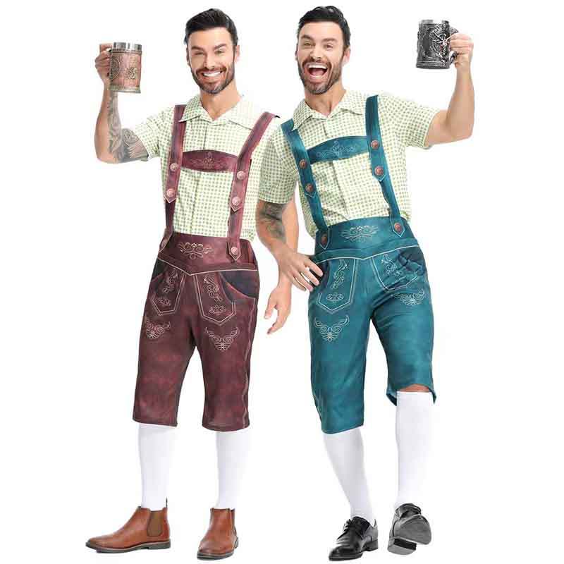 Nam Oktoberfest Lederhosen Trang Phục Đức Lễ Hội Bavaria Bia Quần Áo Nam Cosplay Trang Phục