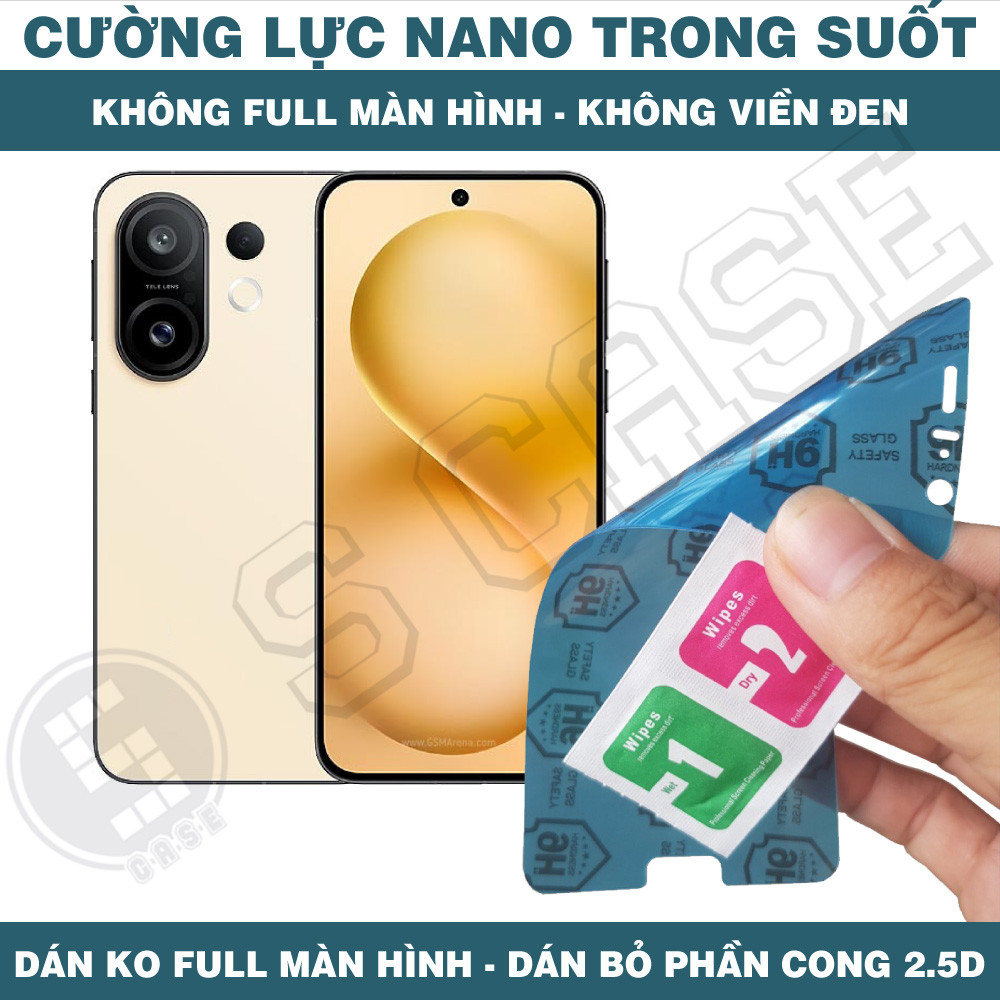 Cường Lực Nano Cho Vivo S30 Pro Mini S30 - Trong Suốt, Không Full Màn, Không Viền Đen