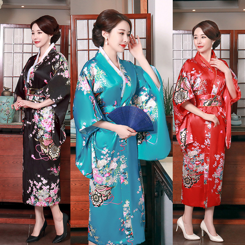 Phong Cách Nhật Bản Kim Cương Truyền Thống Samurai Nữ Nữ Geisha Trắng Haori Yukata Nơ