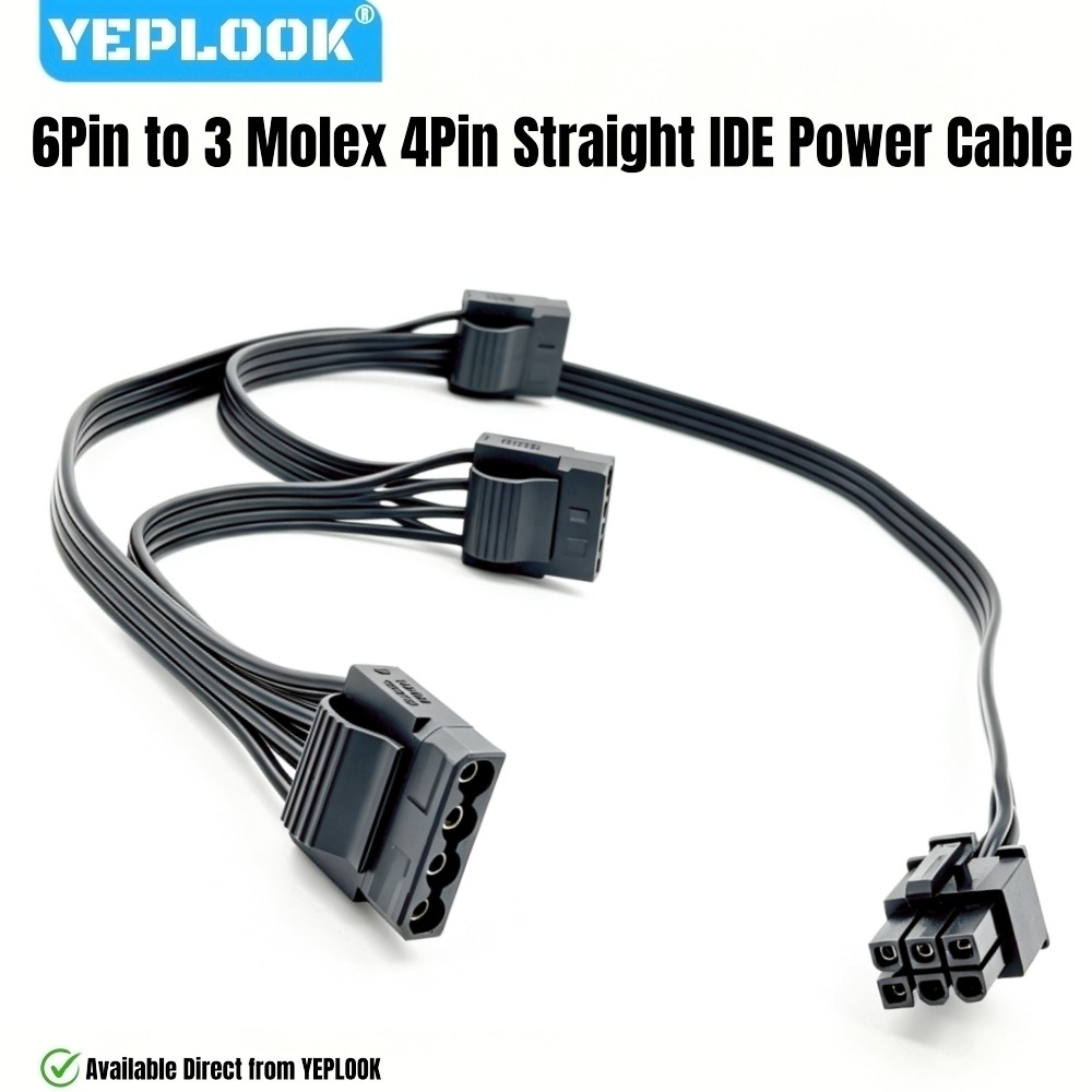 Dành cho Corsair SF Loại 4 Nguồn, 6Pin đến 3 Cổng Molex IDE 4Pin, Cáp nguồn Perif PATA cho Corsair S