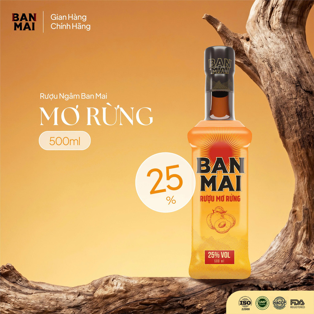 Rượu ngâm Ban Mai - Mơ rừng 25 độ 500ml | Rượu Mơ rừng chưng cất truyền thống