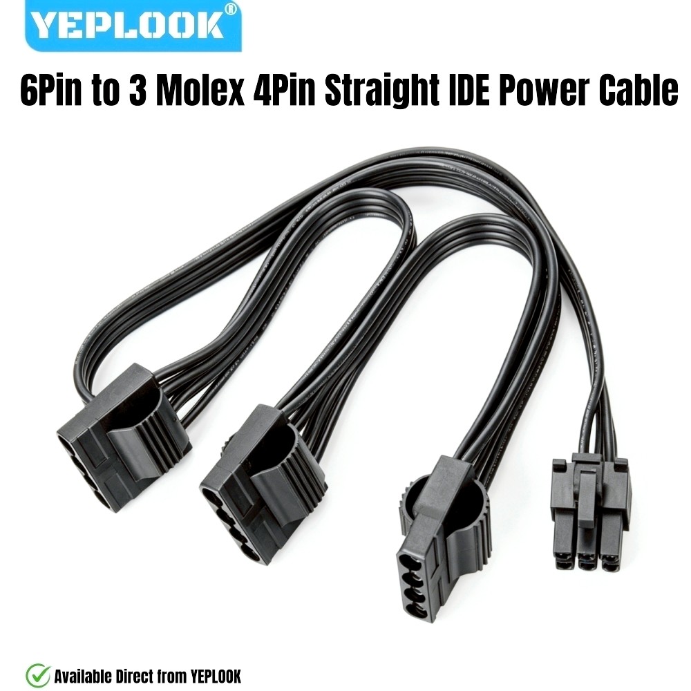 Dành cho Corsair CX Powers, 3 Molex 4Pin Thẳng, Cáp nguồn IDE cho Corsair CX750, CX650, C600, CX550,