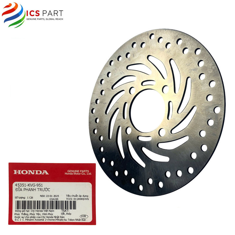 45351KVG951 |  Đĩa Phanh, Đĩa Thắng  Trước    Air Blade 110  2007 - 2011   Honda