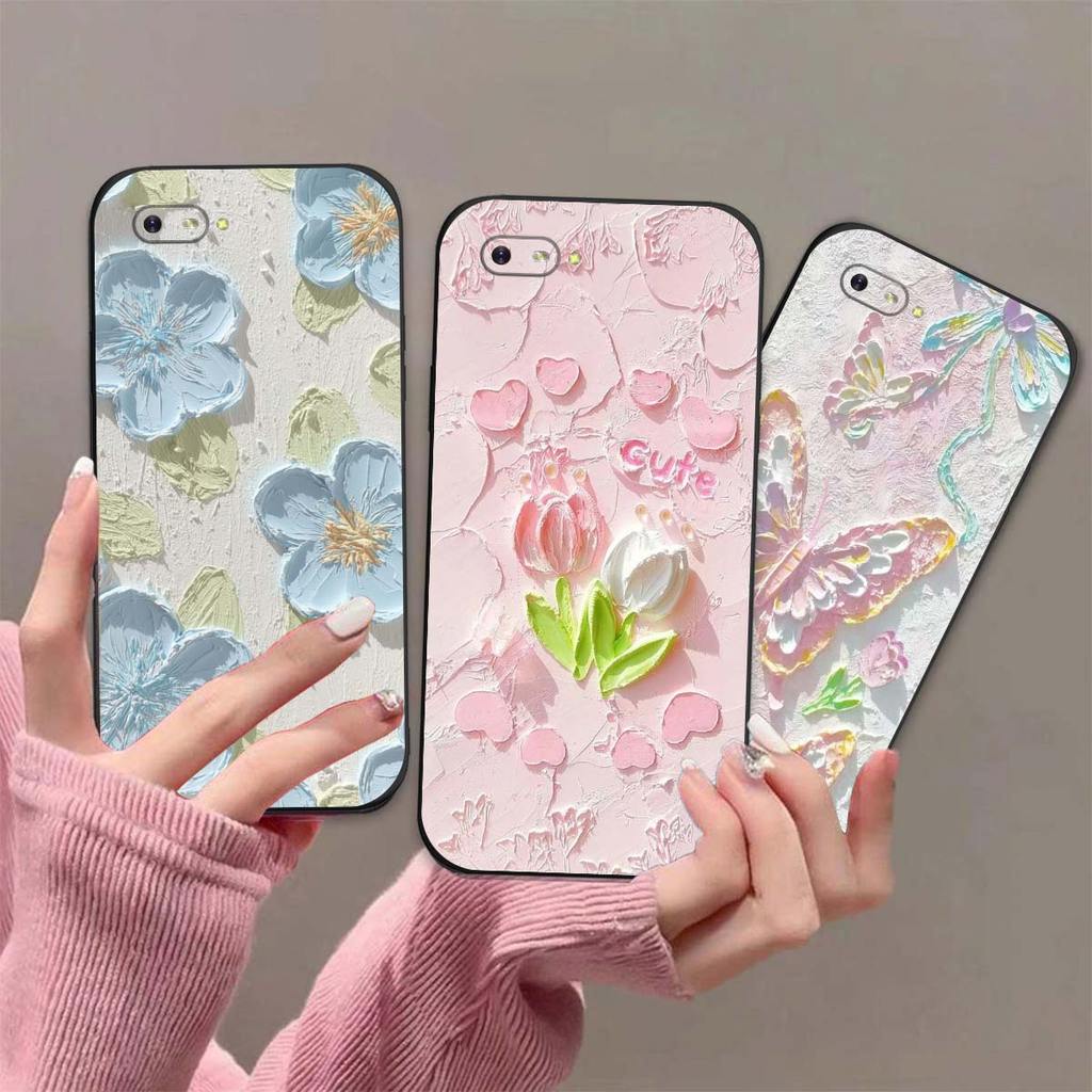 Ốp lưng Oppo A3s In hình Hoa xinh dễ thương chống sốc, mềm bảo vệ camera