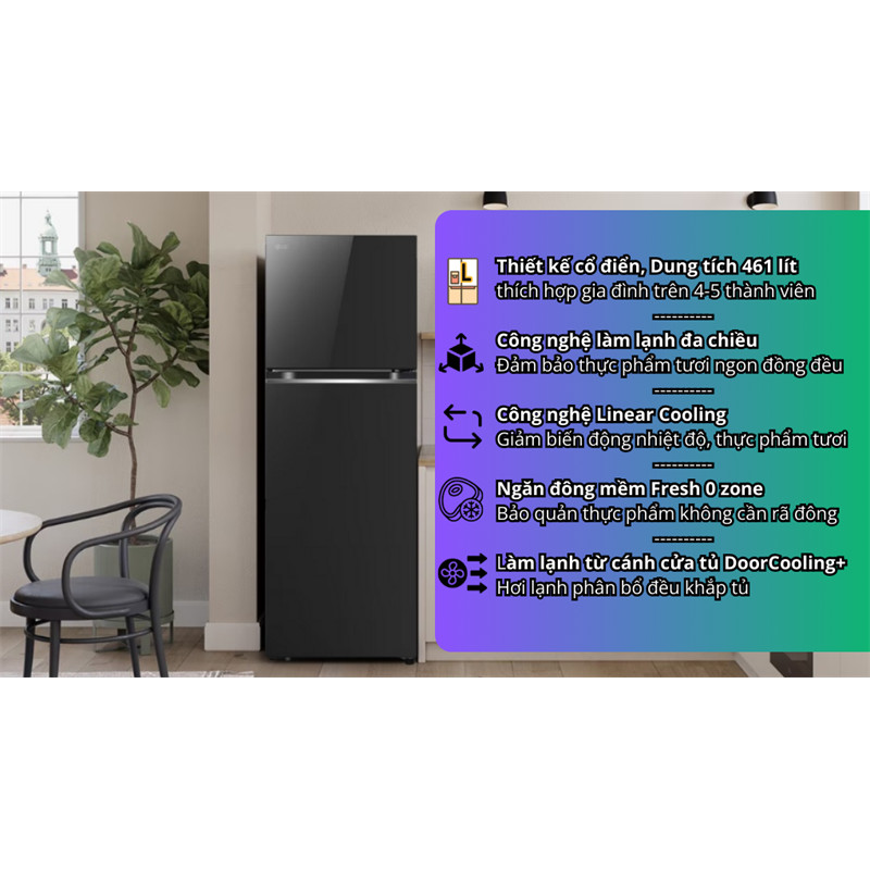 Tủ Lạnh LG Inverter 461 Lít LTB46BLG 2024 - Indonesia