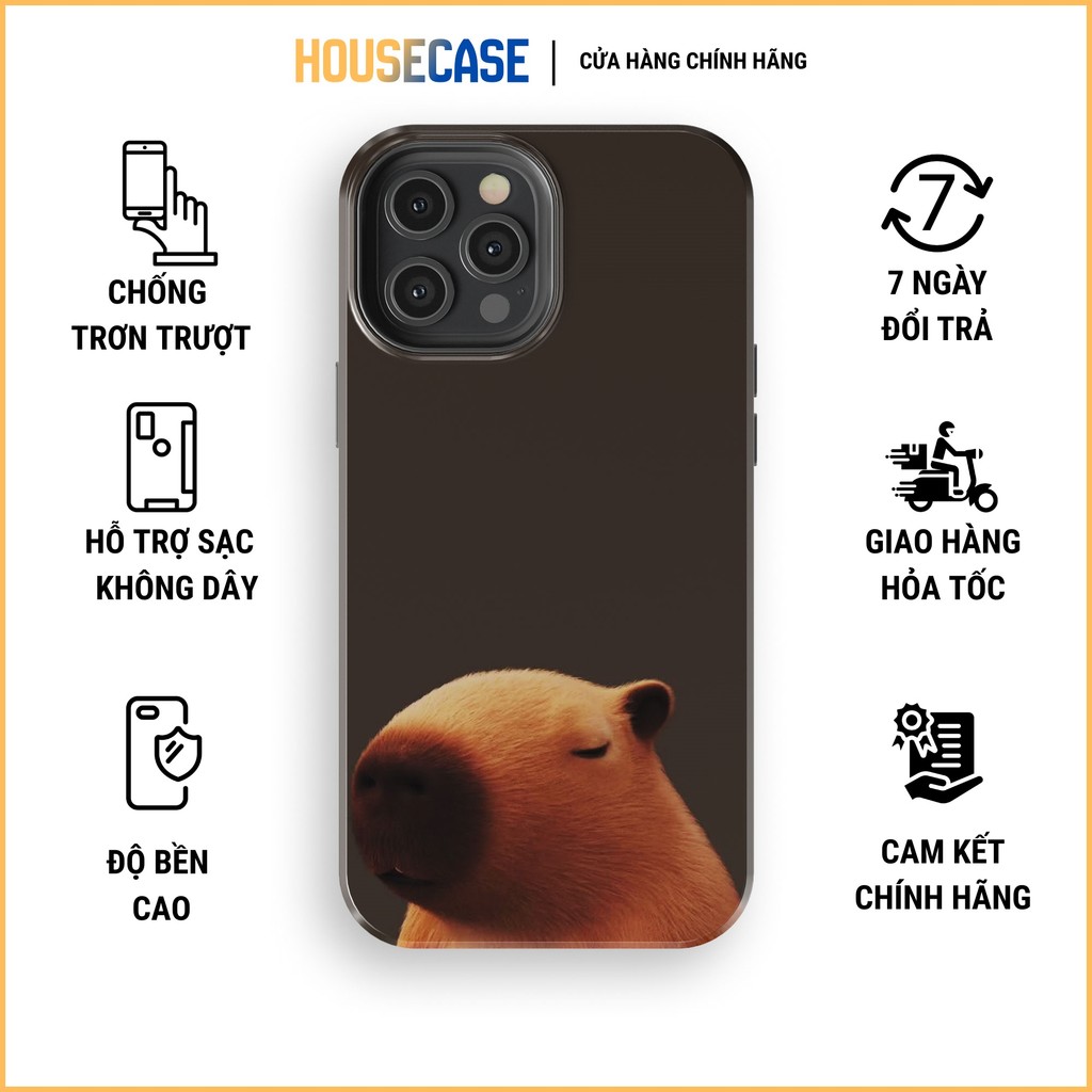 Ốp điện thoại Capybara góc nghiêng 3D SIDE PROFILE MEME hài hước độc lạ TPU cứng