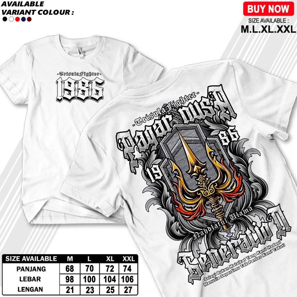 Áo thun Pagar Nusa Trisula Fighter 1986 Generation Áo thun Jersey