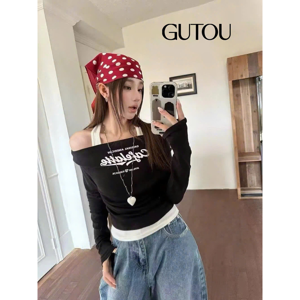 QCC L1 Áo Trễ Vai Tay Dài Cafelatte G192