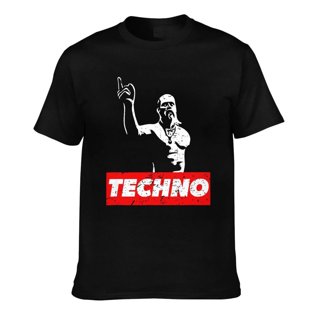 Casual Tee Nam Techno Viking Cho Raver Dj Techno Đảng Lễ Hội Cha In Hình Tốt