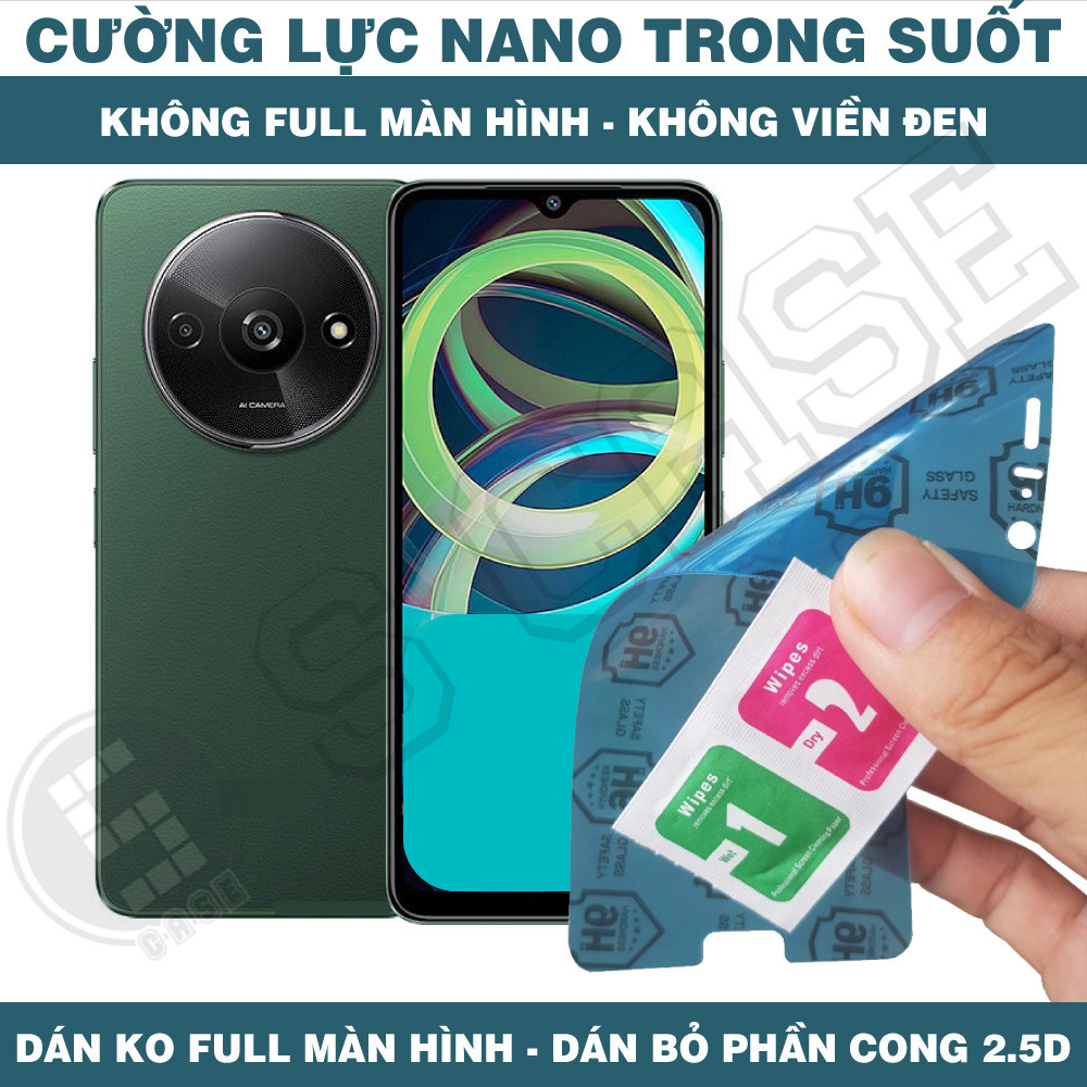 Cường Lực Nano Cho Xiaomi Redmi A3 Pro Redmi A3x - Trong Suốt, Không Full Màn, Không Viền Đen