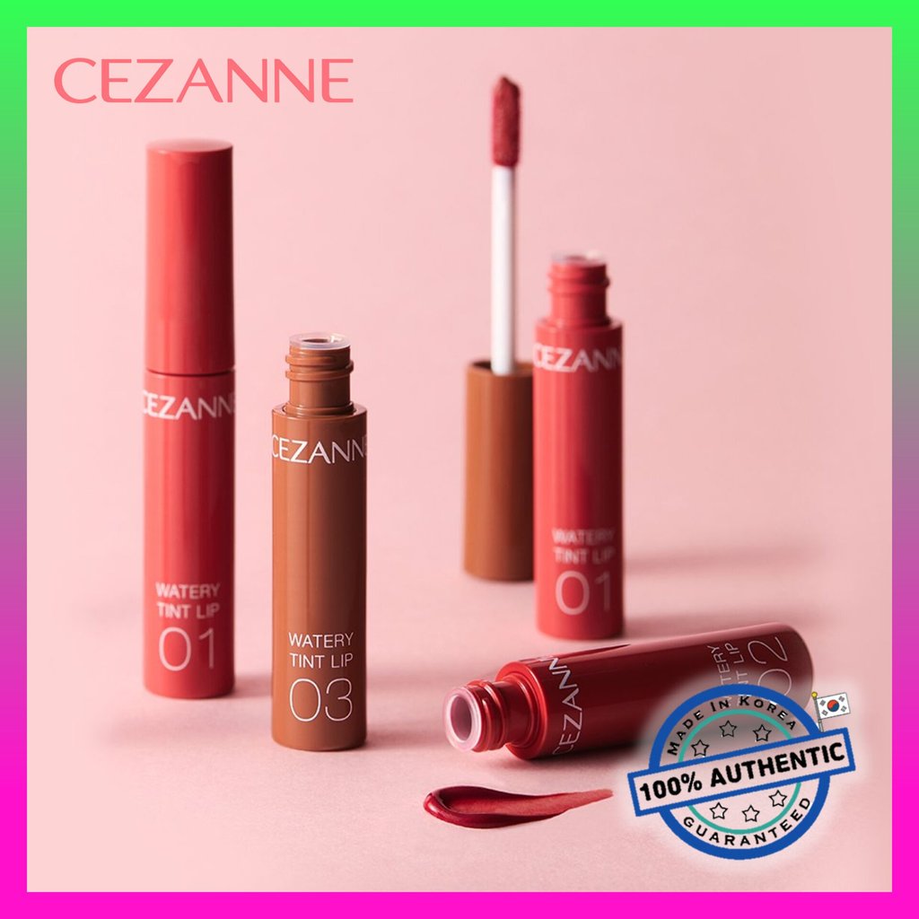 [Cezanne] Son Tint Watery 4g / Son dưỡng ẩm dưỡng ẩm màu hồng tự nhiên Trang điểm môi phát sáng lâu 