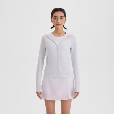 Áo khoác chạy bộ nữ chống nắng DECATHLON Run 500 xanh dương mã 8936393