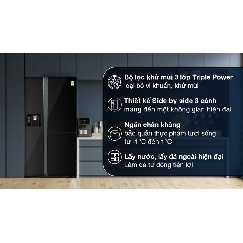 Tủ Lạnh Hitachi Inverter 569 Lít R-MX800GVGV0(GBK) - Thái Lan Bảo hành chính hãng