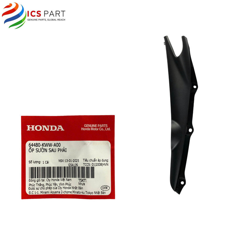 64480KWWA00 |  Ốp Nhựa Nhám Sườn  Sau Phải   Wave RS Wave S110, Wave RSX 110, Wave Blade 110 K57    