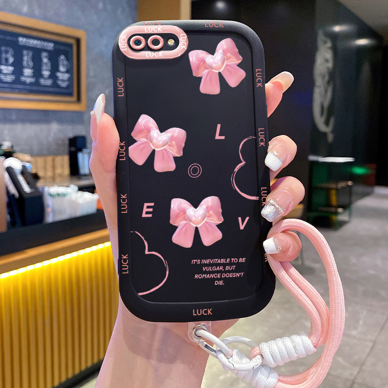 Ốp Lưng Realme C2 C2s OPPO A1K Case Bowknot nhỏ Với Lanyard
