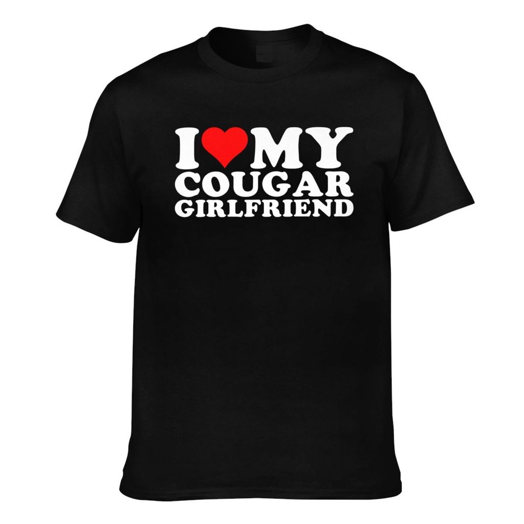 Thời Trang Mới Tôi Yêu Bạn Gái Cougar Tôi Trái Tim My Cougar Gf Phong Cách Mùa Hè Áo Thun Nam