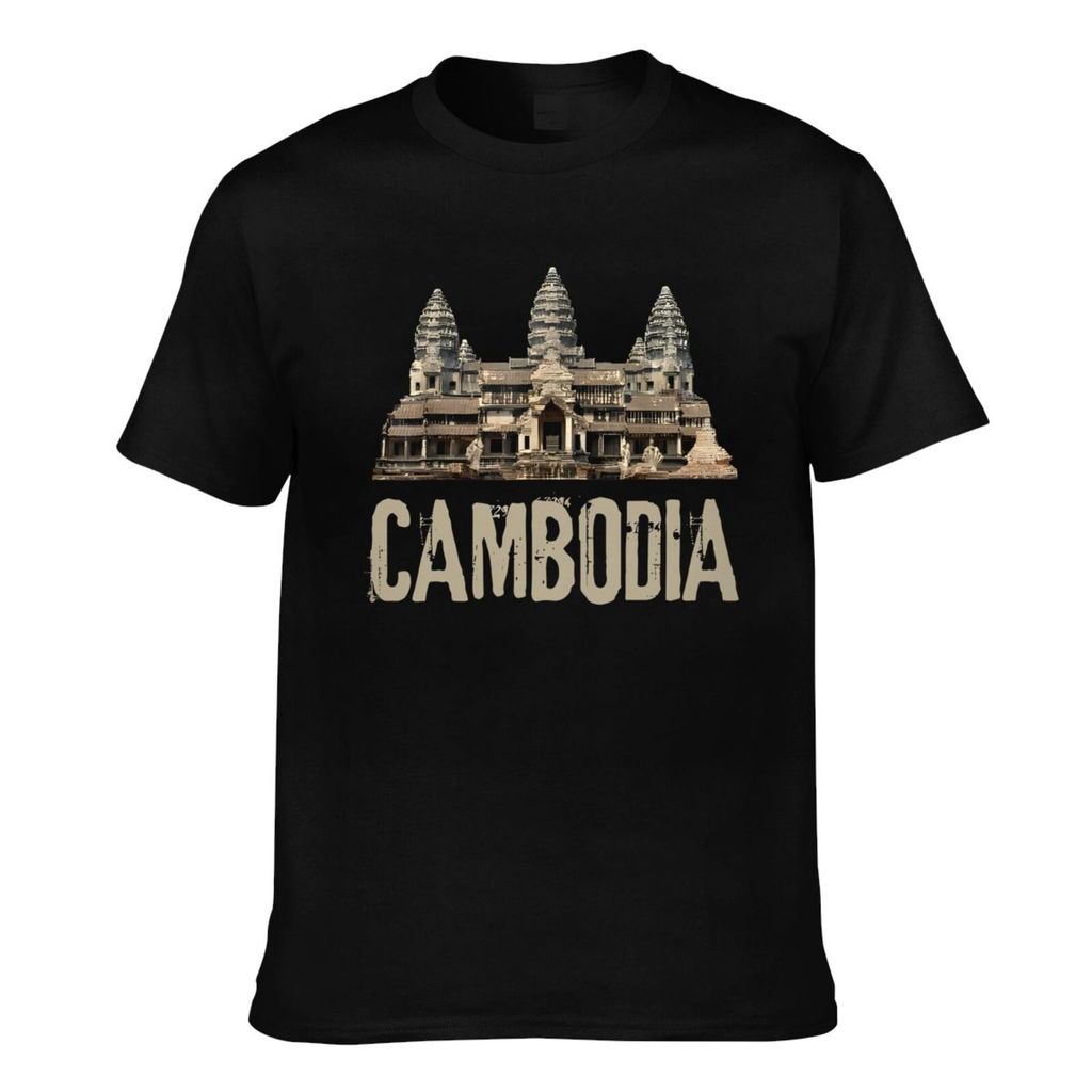 Thời Trang Mới Campuchia Angkor Wat Khmer Đền Lịch Sử Phong Cách Mùa Hè Áo Thun Nam