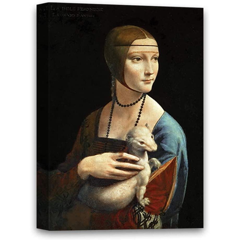 Leonardo Canvas Lady with An Ermine Nghệ sĩ Ý Leonardo Da Vinci Tranh đóng khung Chân dung được vẽ b