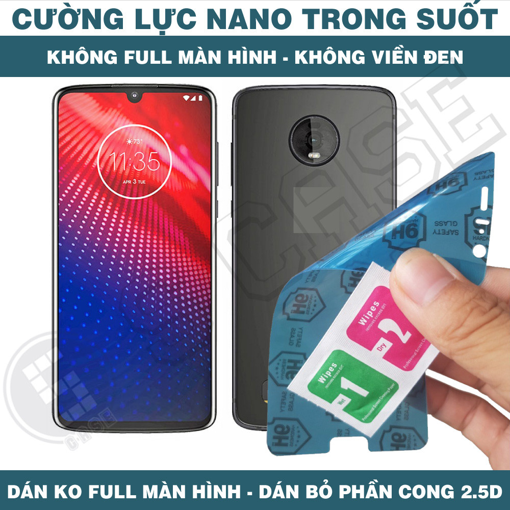 Cường Lực Nano Cho Motorola Moto Z4 Z3 Play - Trong Suốt, Không Full Màn, Không Viền Đen